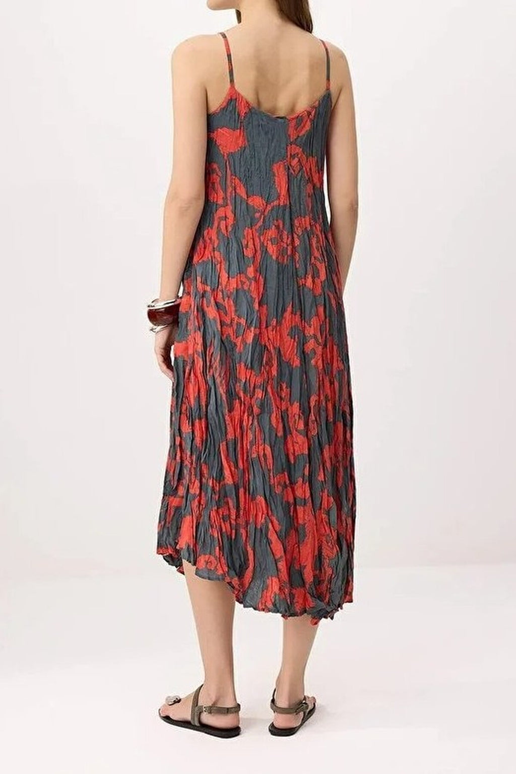 Strappy Floral Print Midi Dress