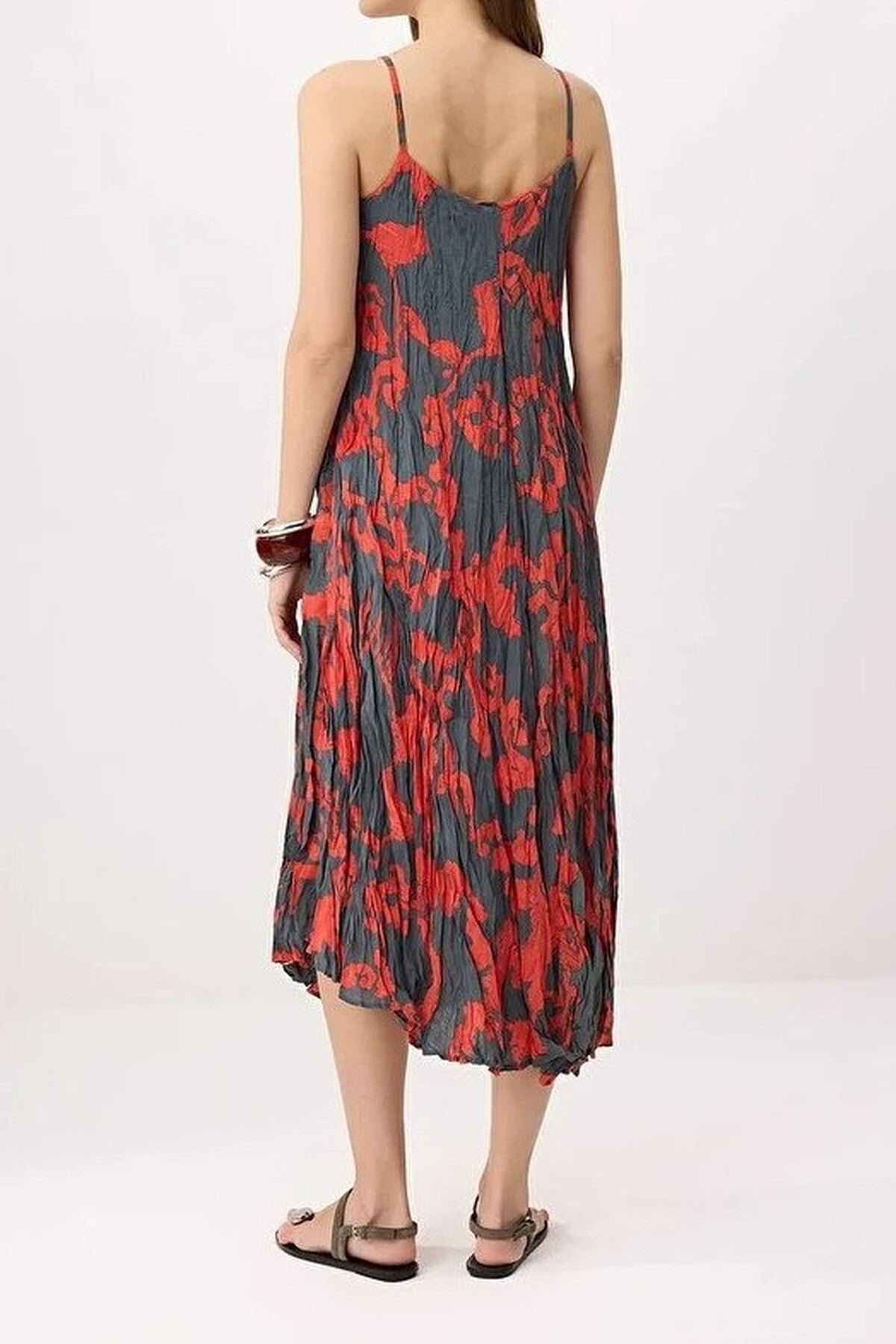 Strappy Floral Print Midi Dress