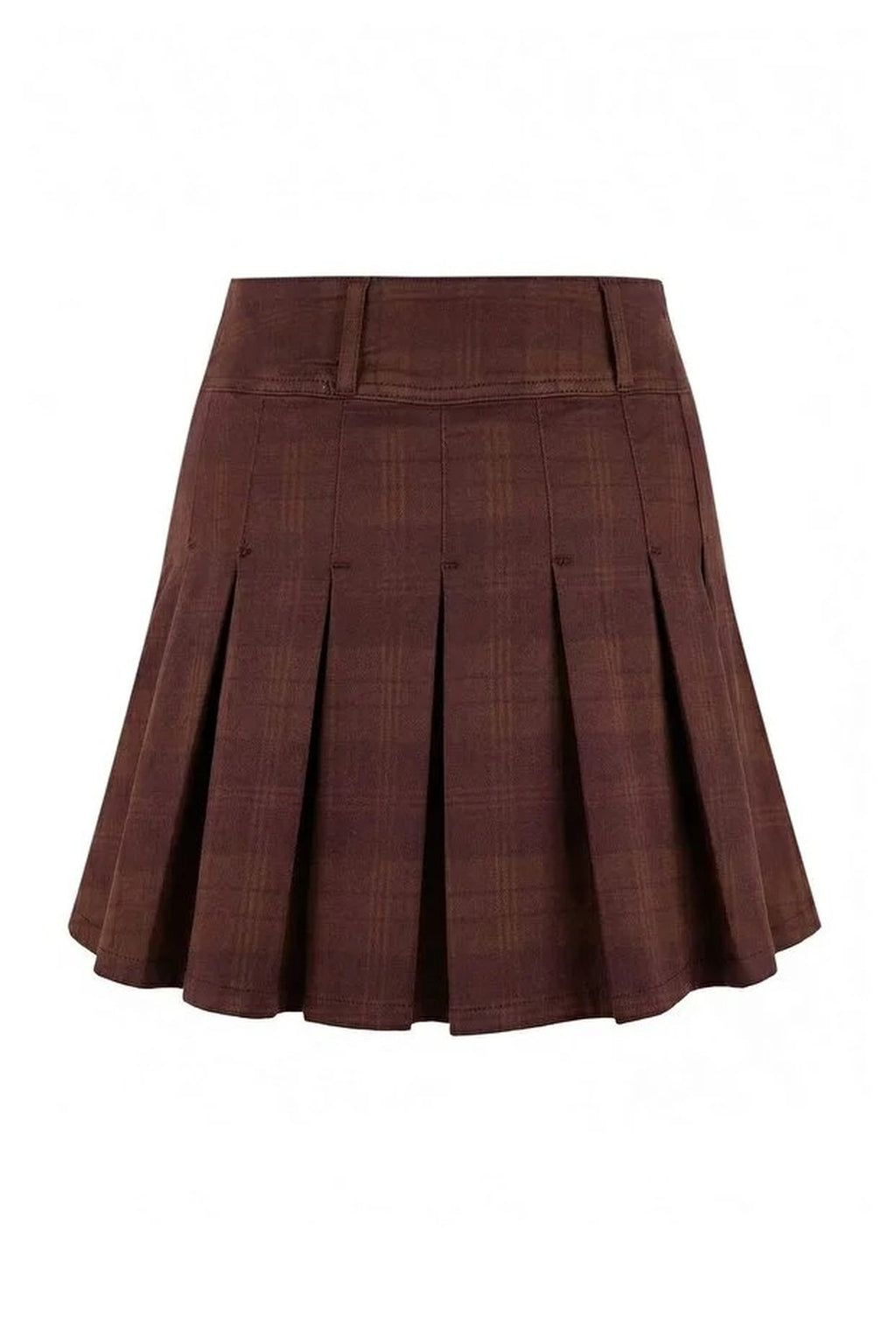 Pleated Mini Denim Skirt
