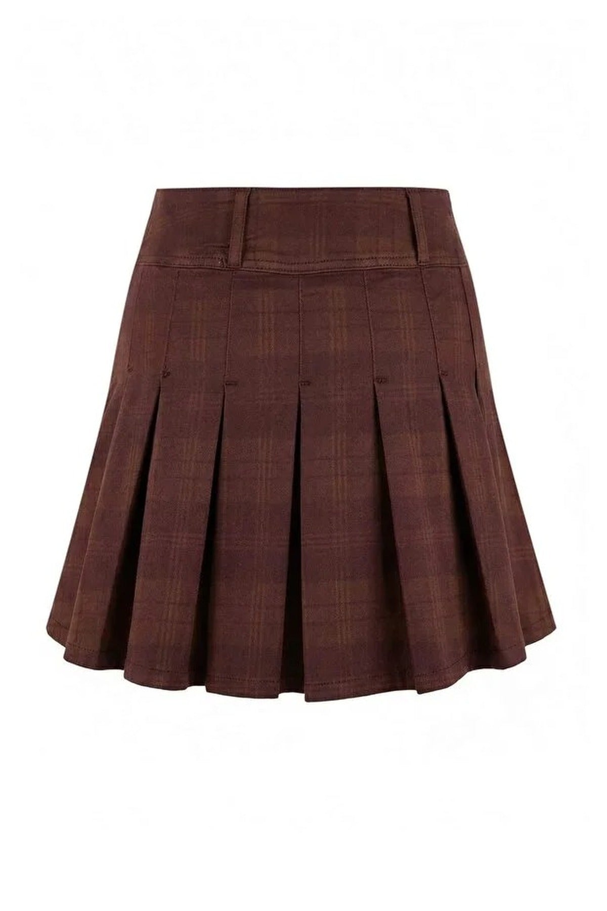Pleated Mini Denim Skirt