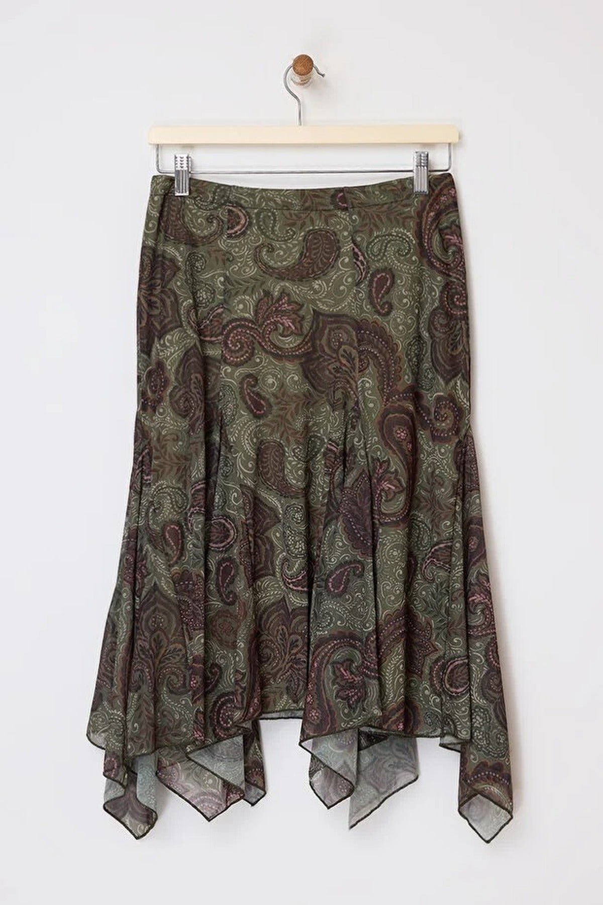 Floral A-Line Ruffled Regular Waist Midi Tulle Knit Skirt