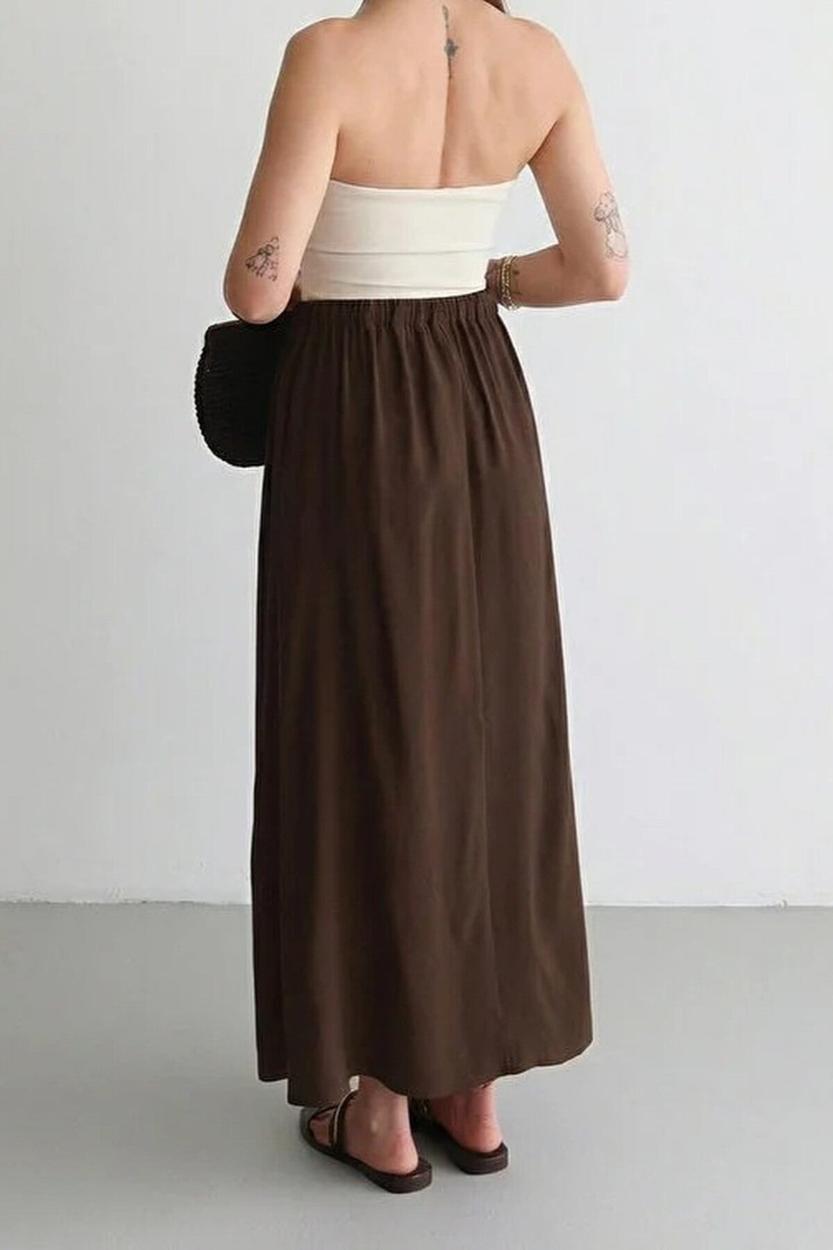 Modal Long Maxi Skirt with Elastic Waist