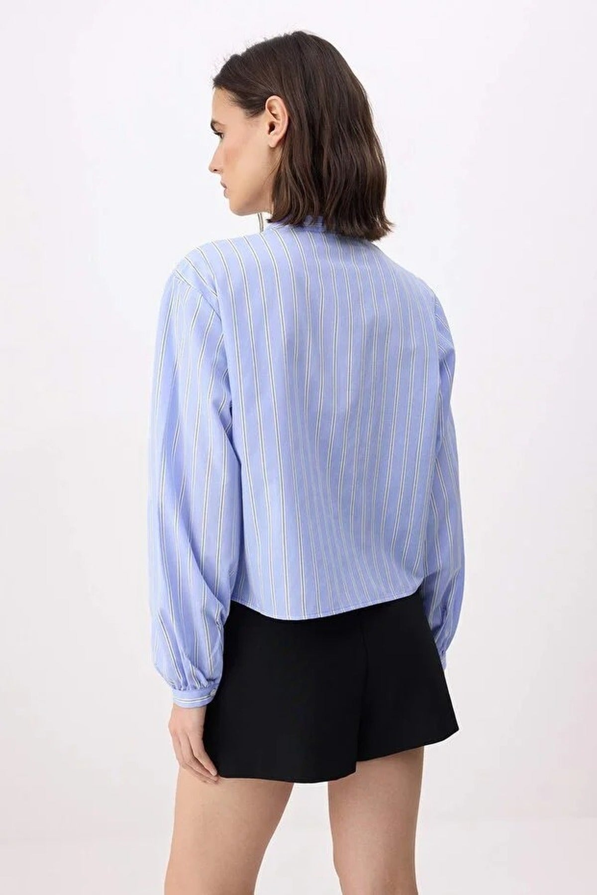Striped Tie-Up Relaxed Fit Shirt