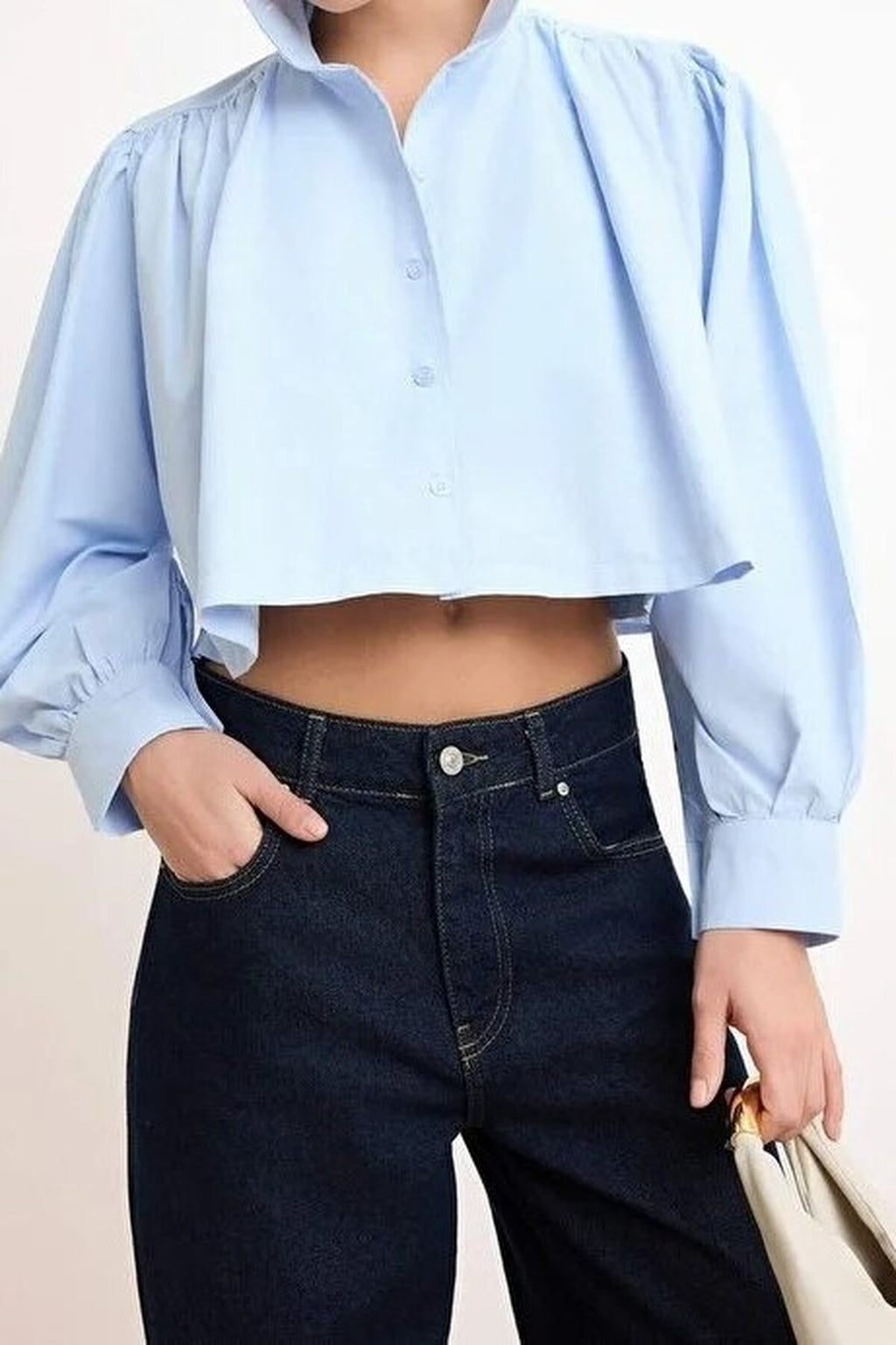 Gathered Crop Fit Shirt