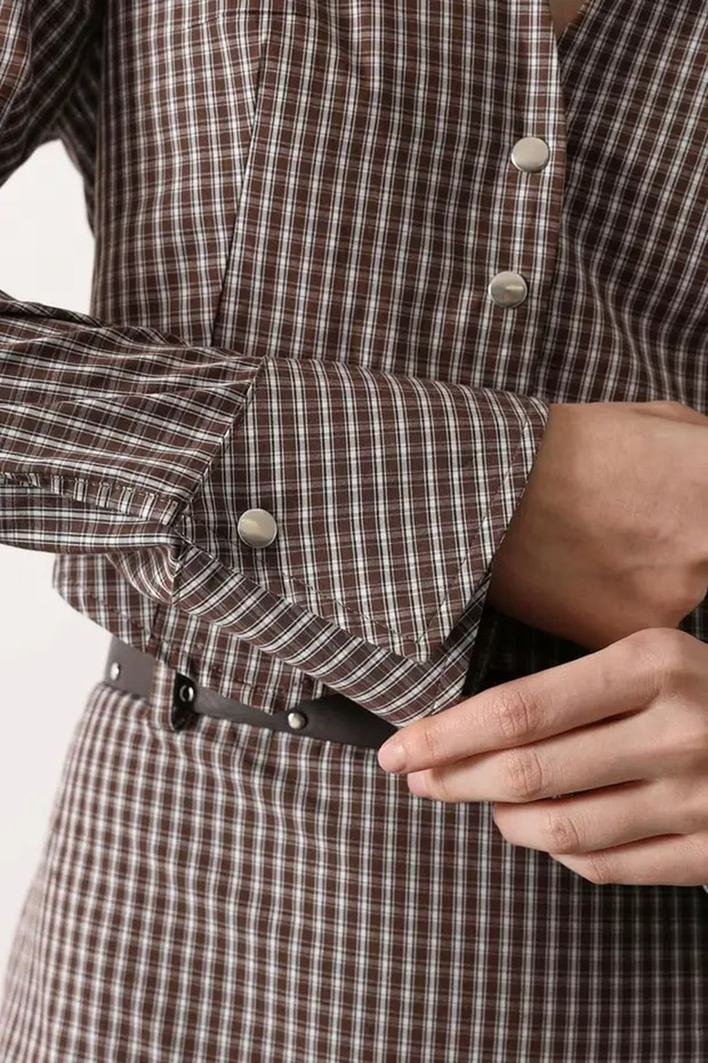 Mini Plaid Fitted Crop Shirt