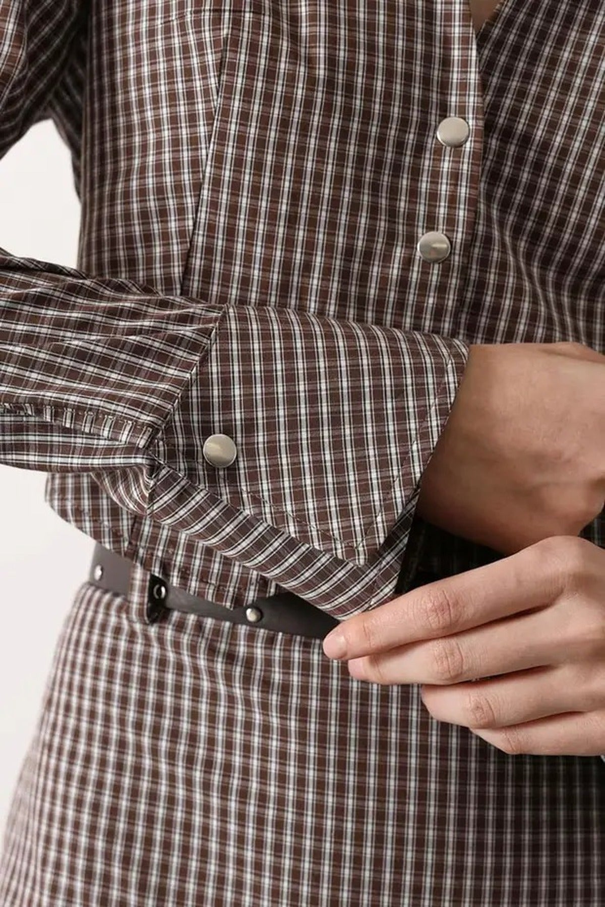 Mini Plaid Fitted Crop Shirt