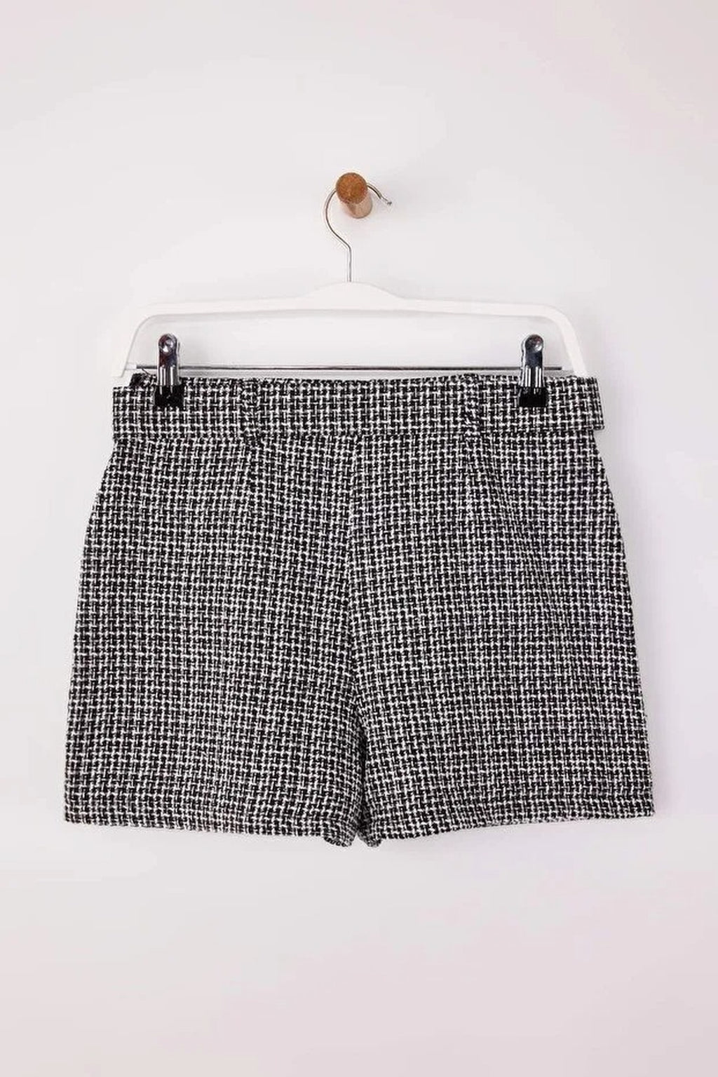 Belted Tweed Mini Short Skirt