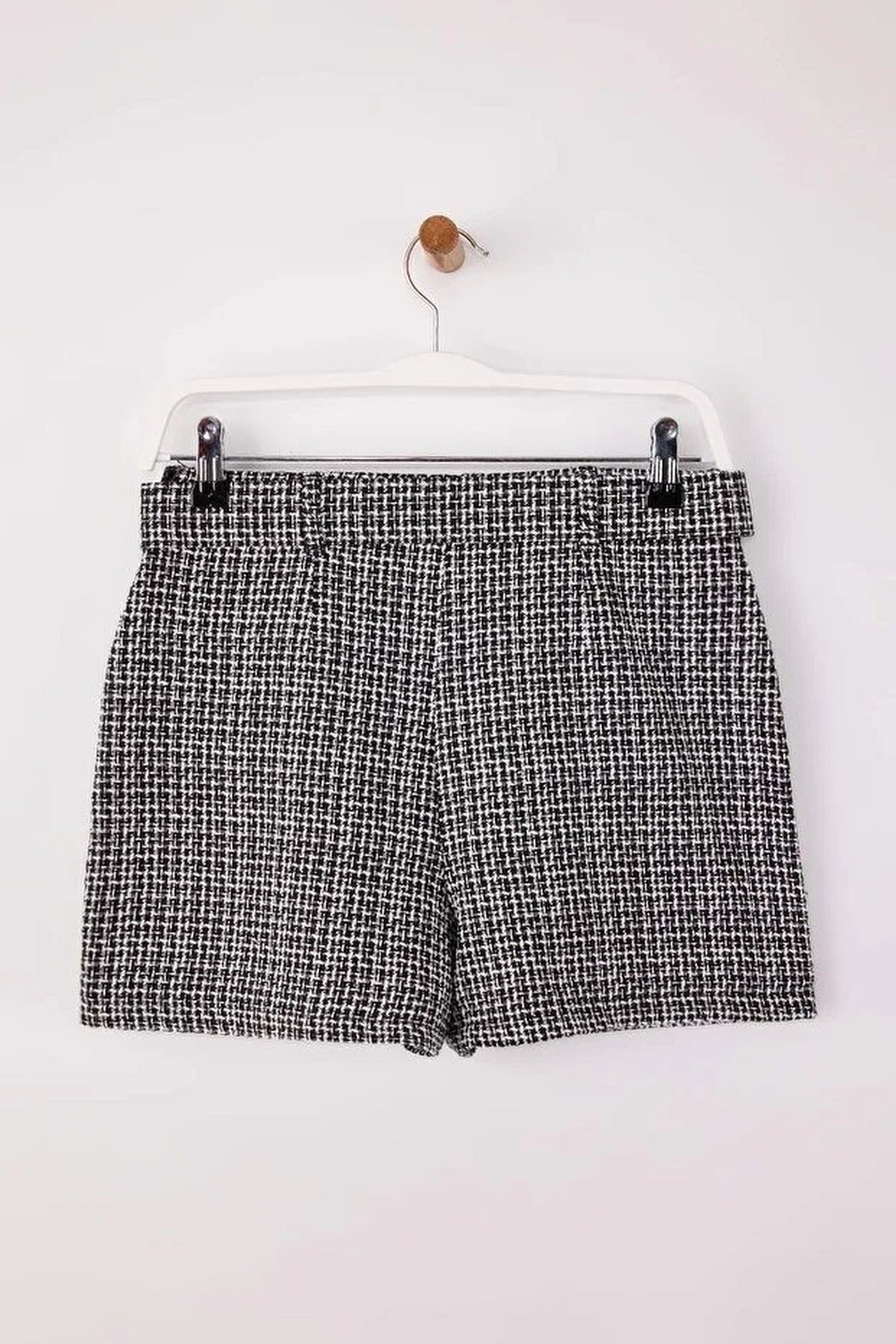 Belted Tweed Mini Short Skirt