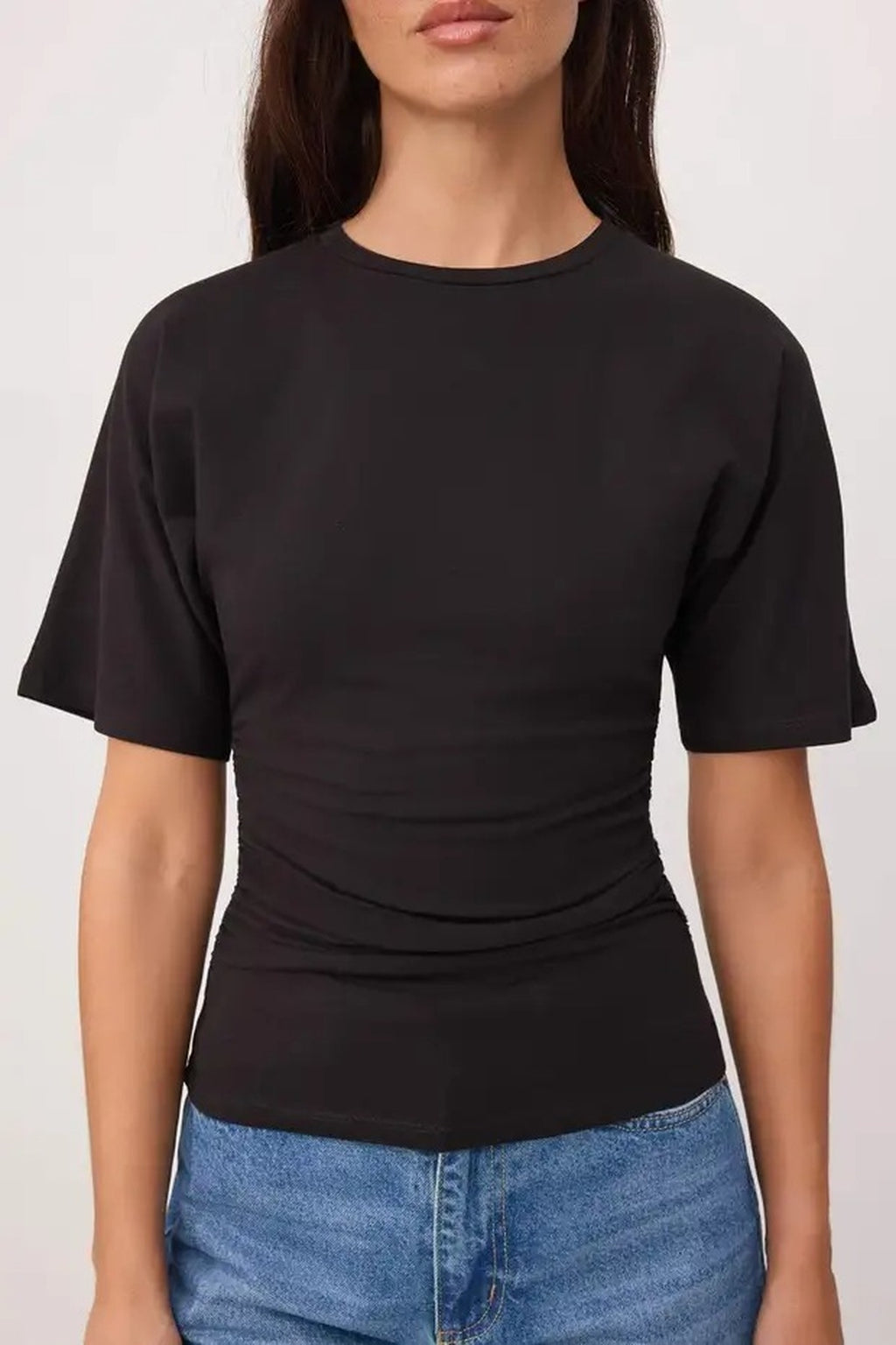 Wardrobe Essentials Fitted Short Sleeve Stretch Knit T-Shirt