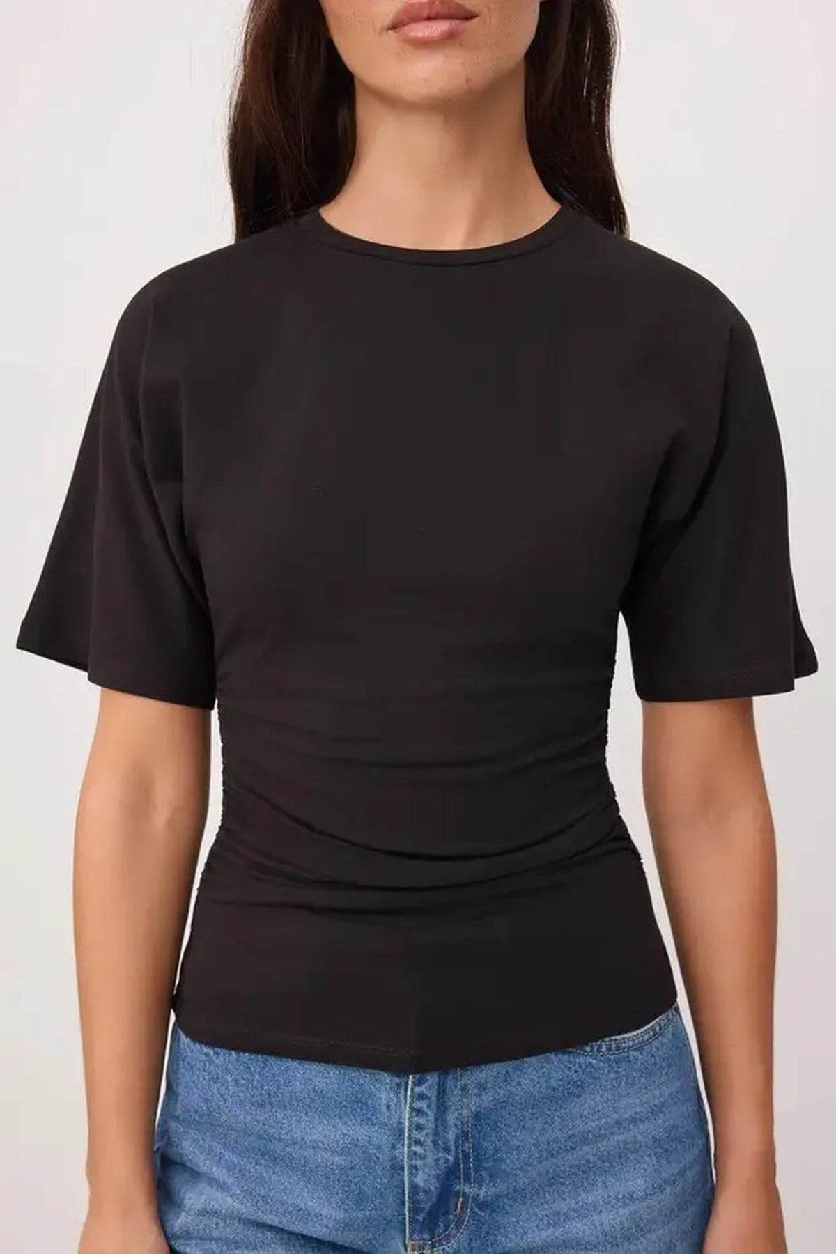 Wardrobe Essentials Fitted Short Sleeve Stretch Knit T-Shirt