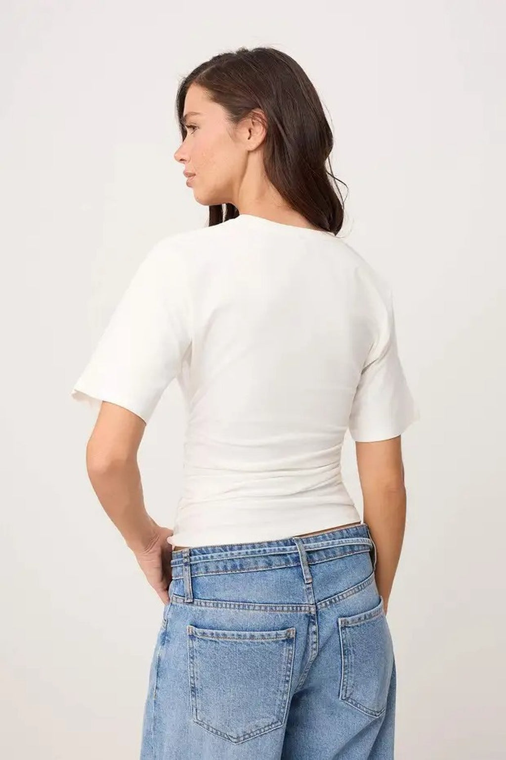 Wardrobe Essentials Fitted Short Sleeve Stretch Knit T-Shirt