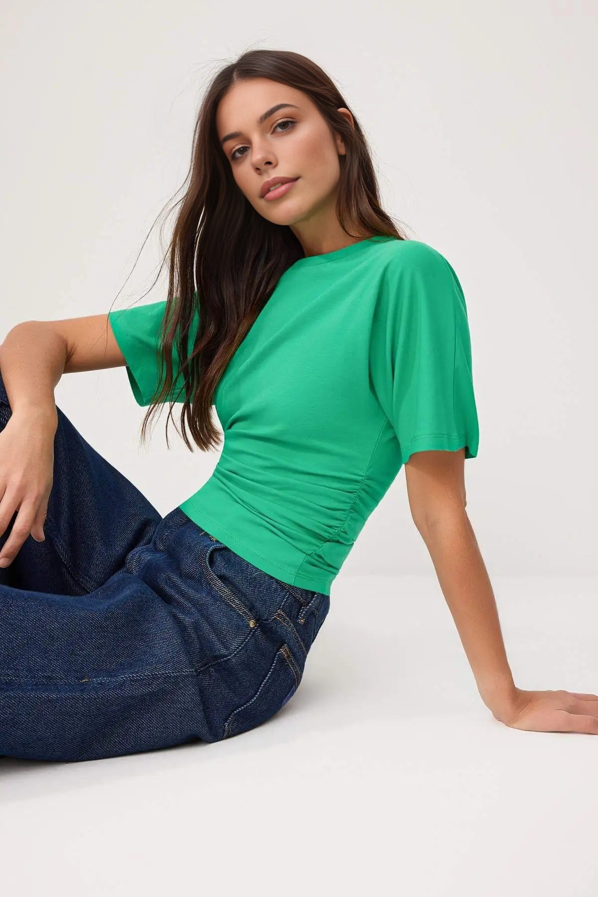Wardrobe Essentials Fitted Short Sleeve Stretch Knit T-Shirt