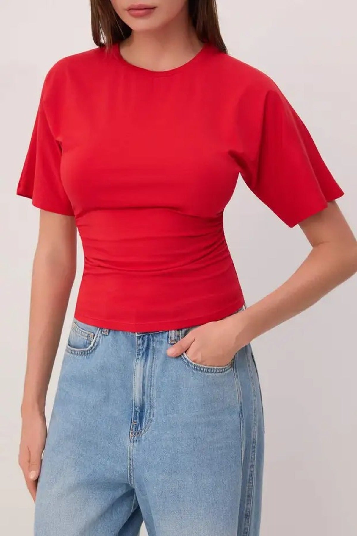 Wardrobe Essentials Fitted Short Sleeve Stretch Knit T-Shirt