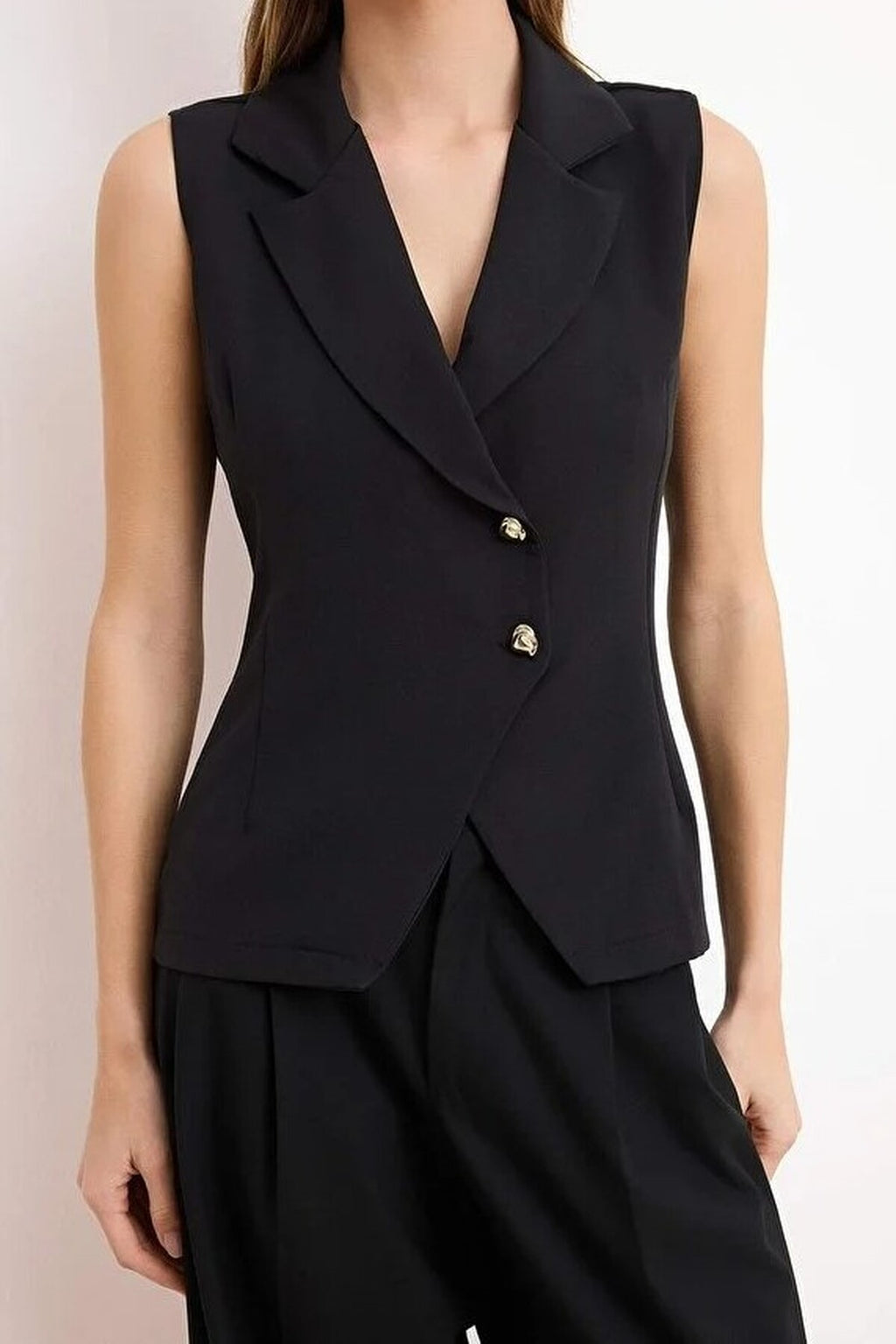 Vest with Fabric Front and Chiffon Back