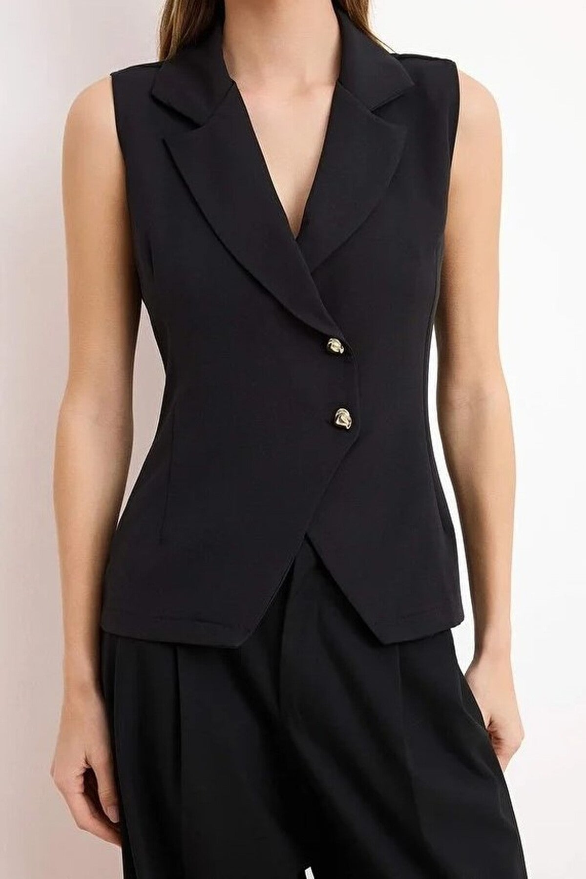 Vest with Fabric Front and Chiffon Back
