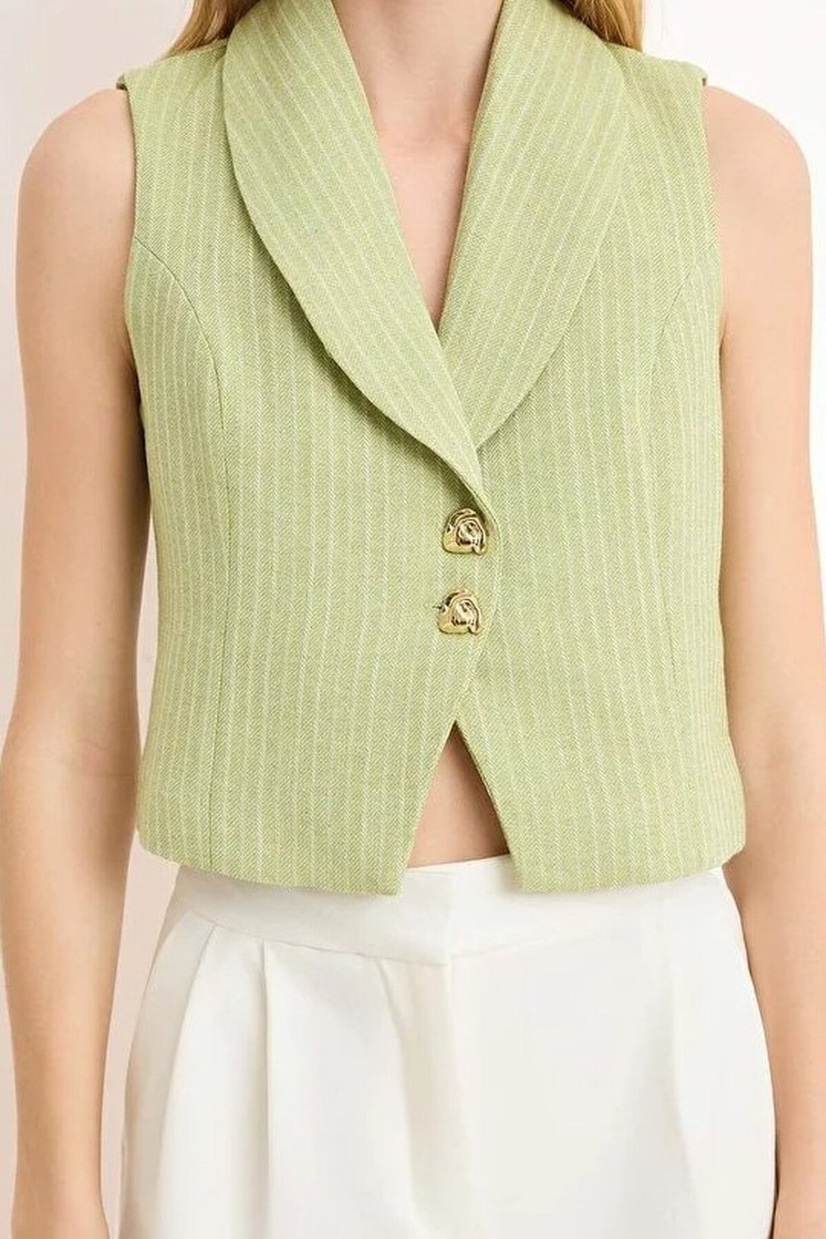 Lined Cotton Regular Vest with Accessory