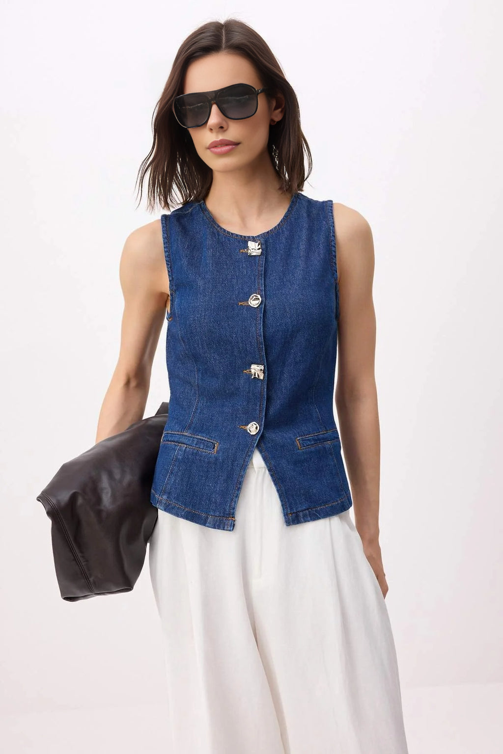 Fitted Denim Vest