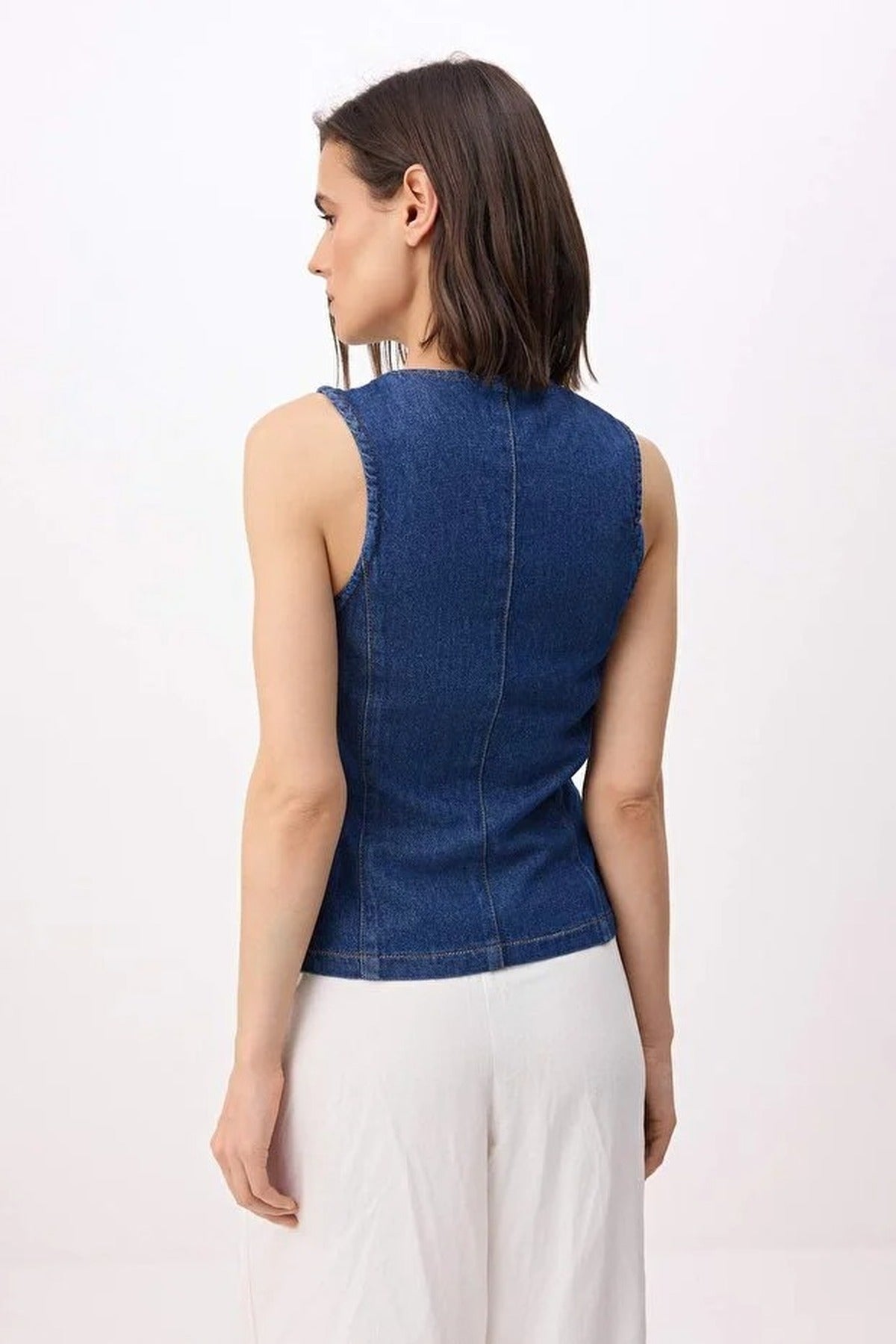 Fitted Denim Vest